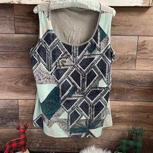 Coldwater Creek Tank Style Top, Size L 14, Sequined Front, Beautiful Design